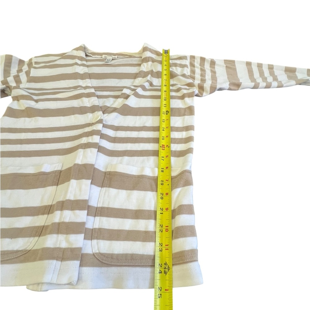 Vtg Christian Dior Brown Gray Striped Long Sweater Cape Cardigan Women’s Medium - Picture 7 of 10